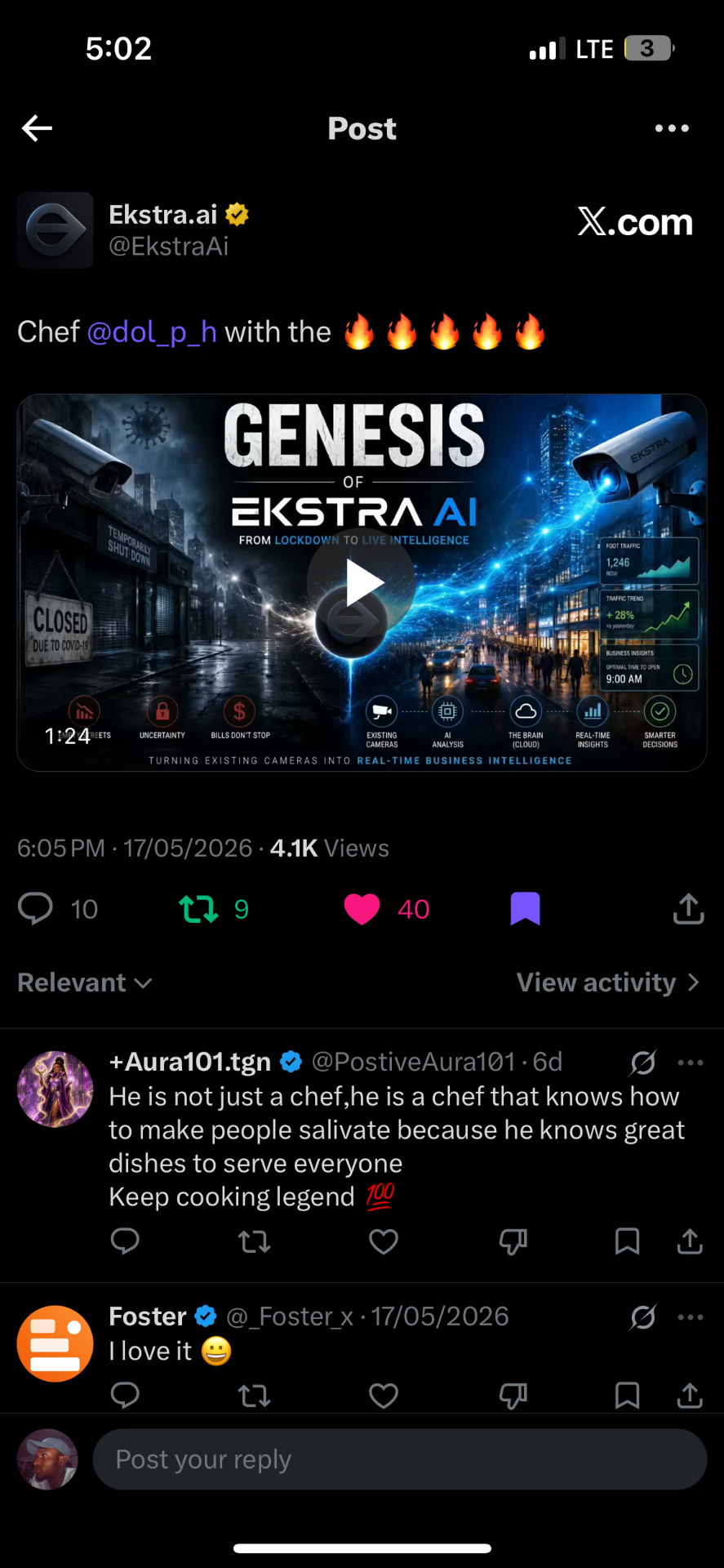 Ekstra.ai public acknowledgement post